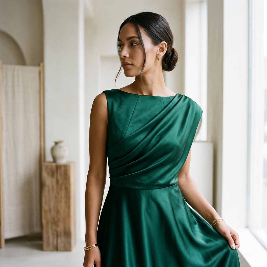 Royal Emerald Silk Gown