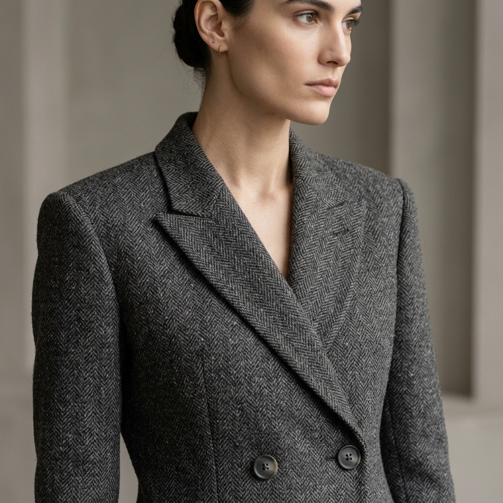 Merino Herringbone Blazer Dress